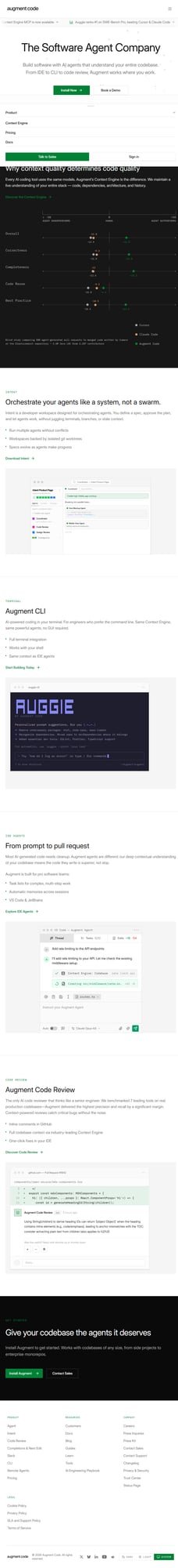 Augment Code homepage - The Software Agent Company