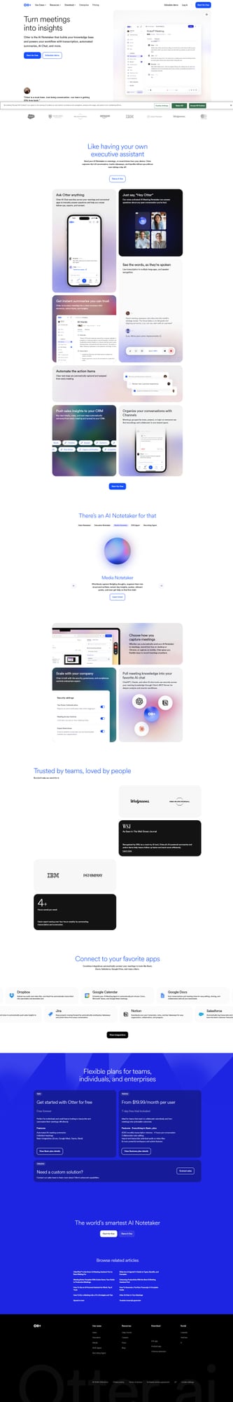 Otter.ai Homepage - Turn Meetings Into Insights
