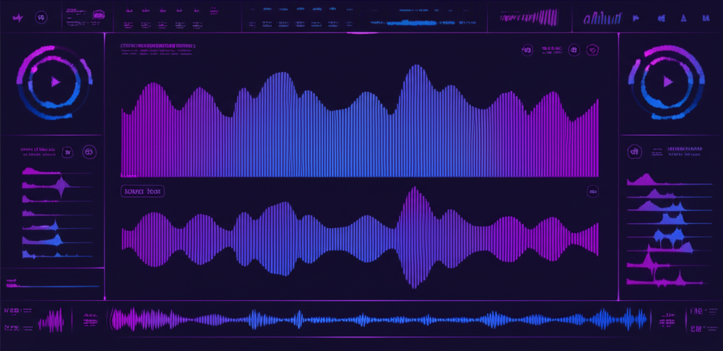AI music waveform visualization with colorful spectrum analysis