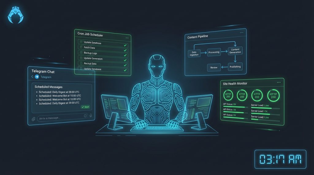 OpenClaw AI employee automation — 24/7 autonomous agent running cron jobs and content pipeline